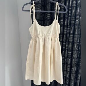 NWT Nova Cream Ivory Cotton Mila Babydoll Mini Dress Empire Waist sz MED